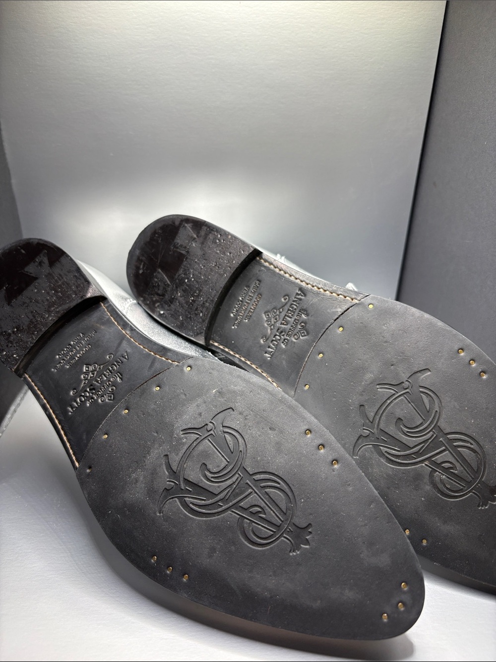Office of Angela Scott Metallic Silver Double-Strap Mary Jane Flats - Women 9.5 - Picture 2 of 7